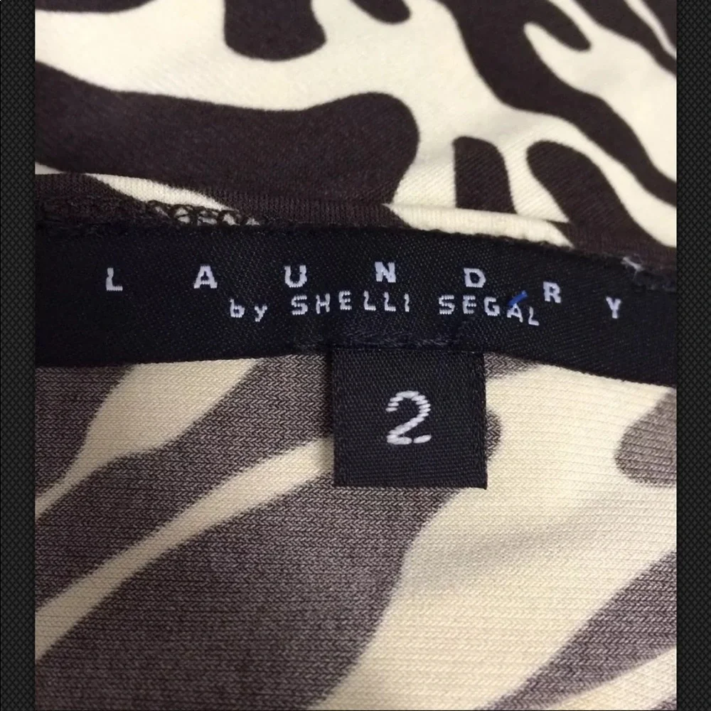 LAUNDRY By SHELLY SEGAL Dress Faux Wrap Animal Print V Neck Mini Sexy Brown